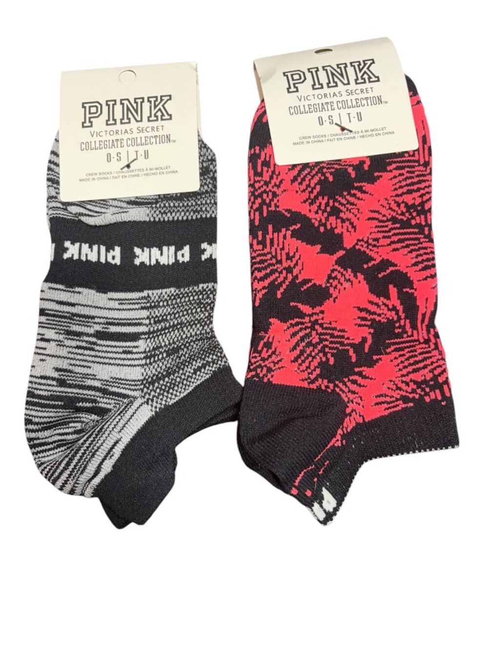 PINK VICTORIA SECRET COLLEGIATE COLLECTION SOCKS